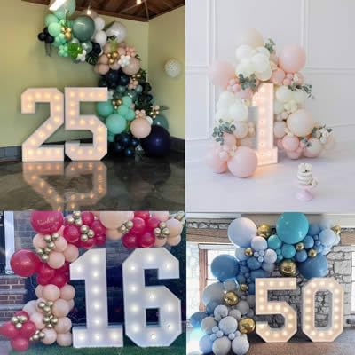 3FT Light Up Numbers Letters, Giant Marquee Numbers, Mosaic Balloon Number 0 - Image 7