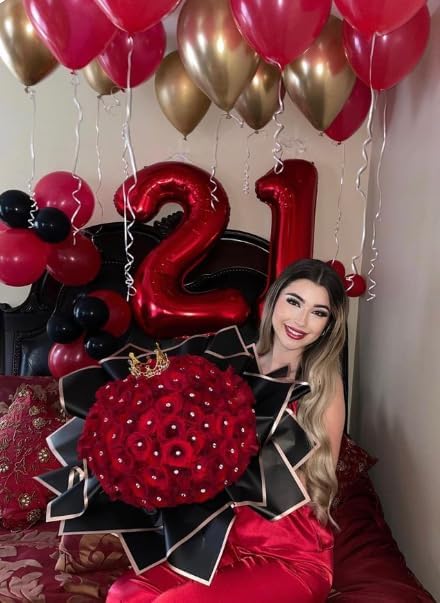 Red Number 7 Balloon 40 inch, Balloon numbers party supplies, deco photo shoot - Image 6