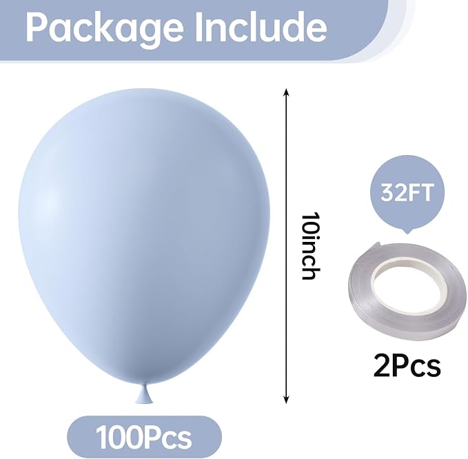 10 Inch Pastel Blue Balloons - Image 2