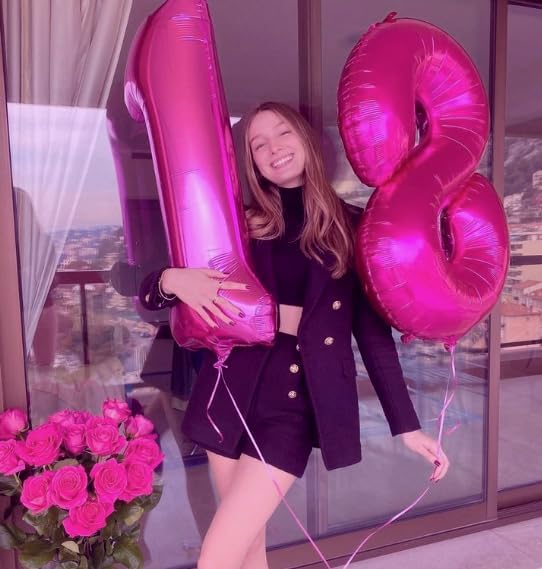 Rosy Purple Number 1 Balloon 40 inch, 1st Birthday Party Balloons Decoration | - Image 7
