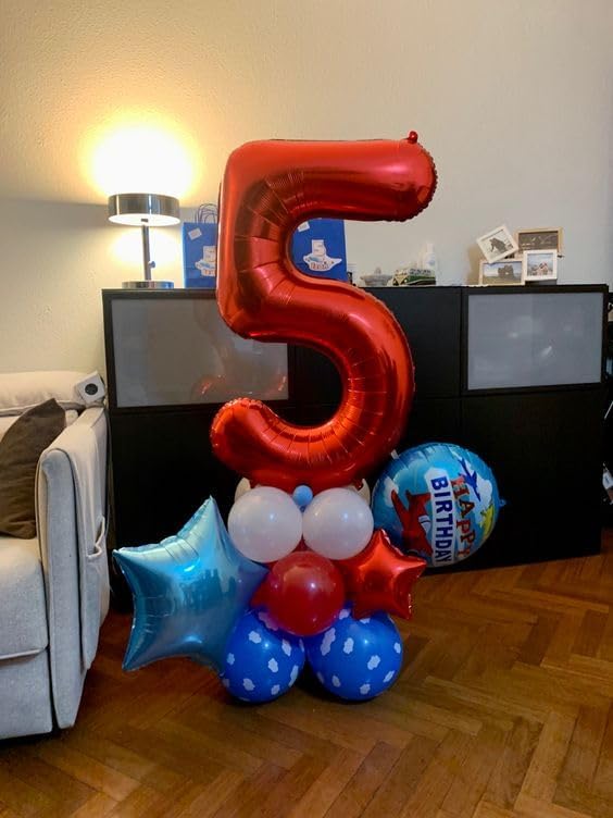 Red 10 Balloon - Number Balloon 40 Inch, 10th Red Birthday Decorations | Large - Image 2