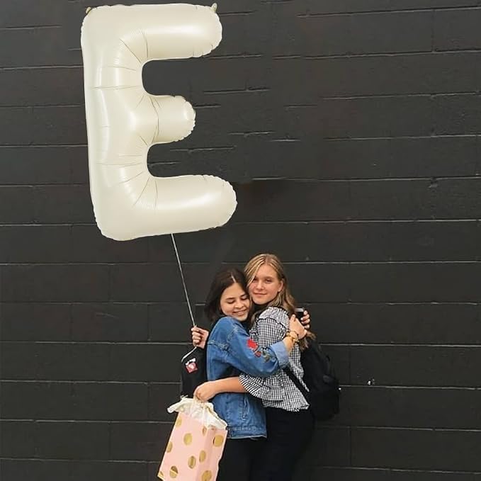TONIFUL 40 Inch Large Cream White Letter E Balloons Giant Alphabet Letter - Image 5