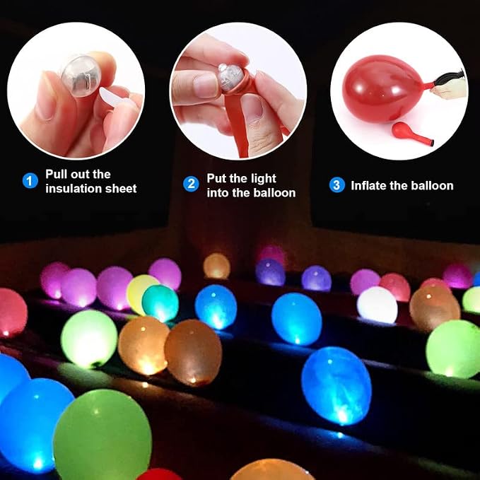 ZGWJ 100PCs Warm White Balloon Lights Mini, Battery Powered, Long Standby Time - Image 4