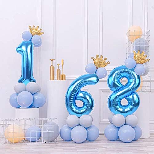 TONIFUL 40 Inch Blue Number 5 Balloons Large Foil 5th Birthday Decorations | - Image 4