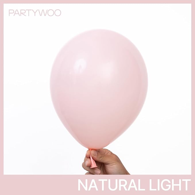 PartyWoo Baby Pink Balloons 50pcs Pastel Light Pale Pink Color | 12 Inch - Image 2