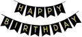 Fecedy Black Happy Birthday Bunting Banner by FECEDY