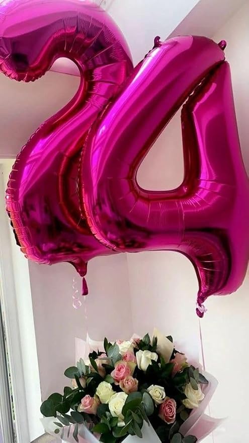 0 Balloon Number 40 Inch Hot Pink Balloons - Image 5