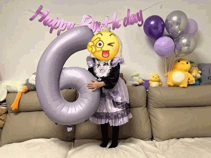 9 Balloon - Lilac Birthday Number Balloons, 40 Inch Decorations Men Women | - Image 4
