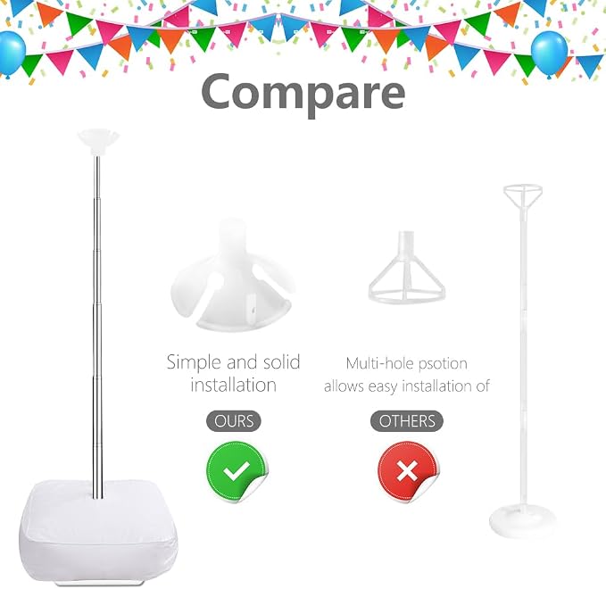 Balloon Column Stand Kit Set of 2, 7 Feet Height Adjustable Balloon Tower Pillar - Image 6