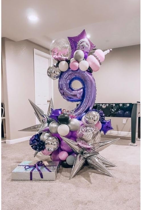 Purple Number 1 Balloon 40 Inch, 1st Birthday Party Decorations Men Women | - Image 2