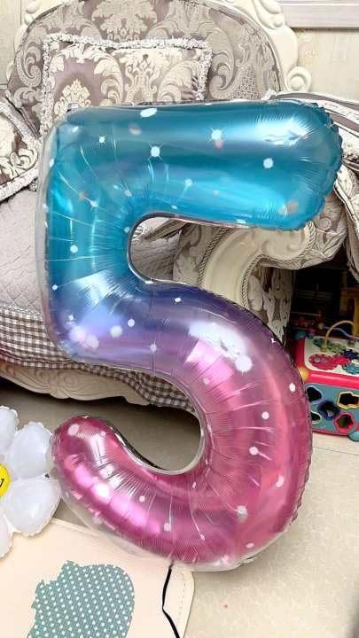 1 Balloon - Starry Sky Birthday Number Balloons, 40 Inch Party Decorations | - Image 4