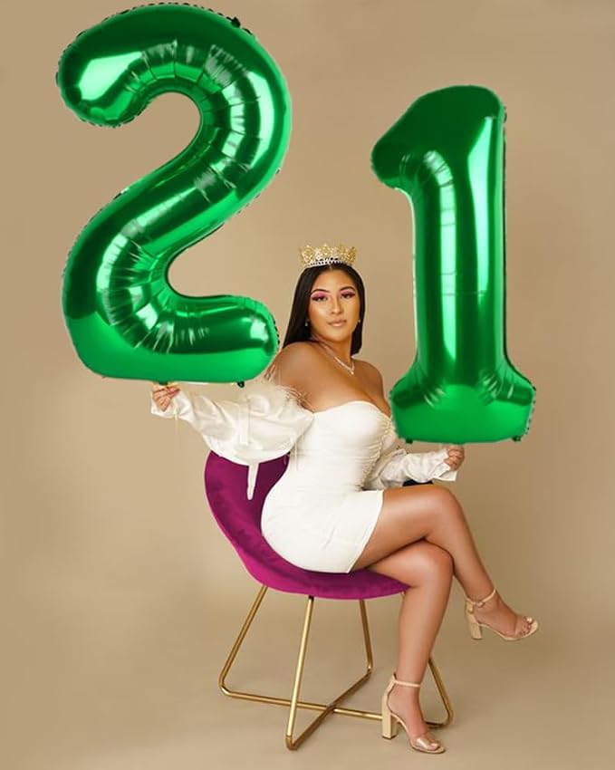2 Balloon 40 inch Dark Green Number Balloons - Image 3