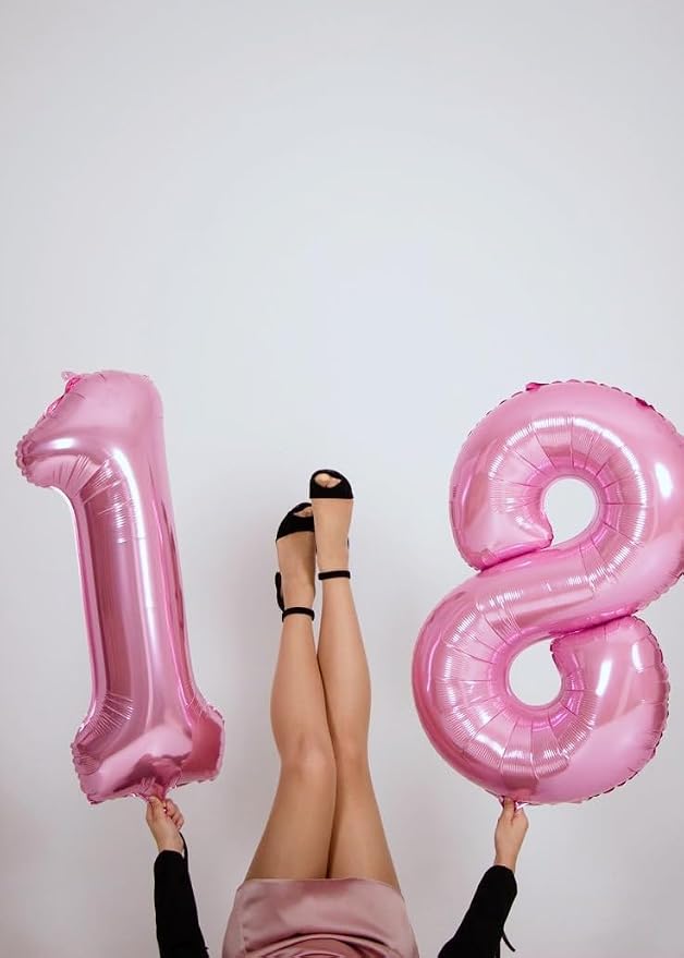 Number 8 Balloon 40 Inch Pearl Pink Balloon - Image 4