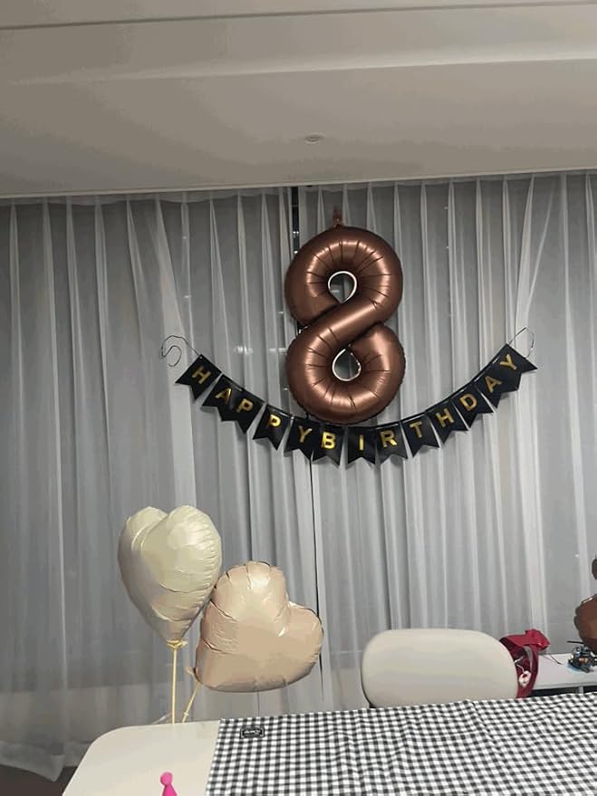 7 Balloon - Brown Birthday Number Balloons, 40 Inch Decorations Men Women | - Image 4