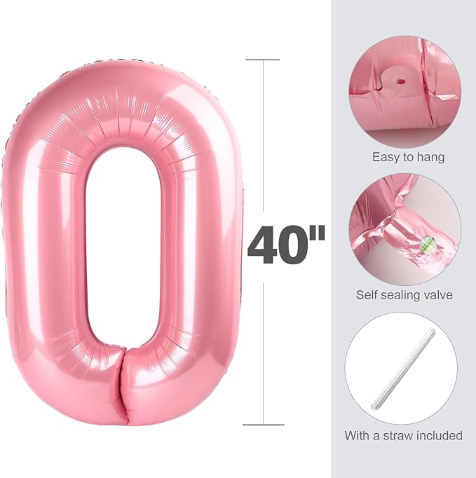 Number Balloons 1 Balloon Pearl Pink - Image 5