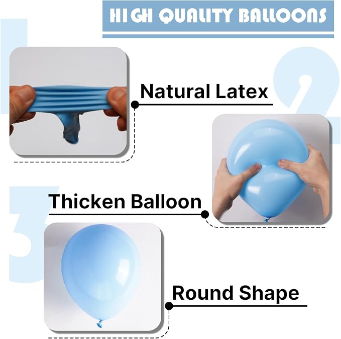 PartyWoo Light Balloons 100pcs Small Mini Pastel Sky Blue Balloons 5 Inch | - Image 7