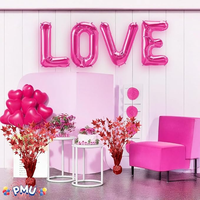 PMU 3 Pack Bursting Star Metallic Foil Spray Centerpiece- Red Prismatic Balloon - Image 7