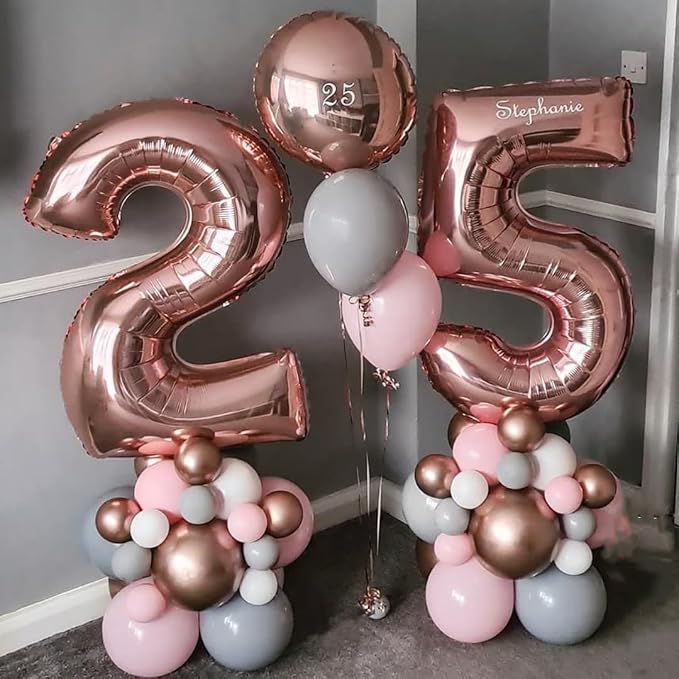 Rose Gold 15 Number Balloons, 40 Inch Big Giant Jumbo 15 or 51 Balloon Numbers - Image 3