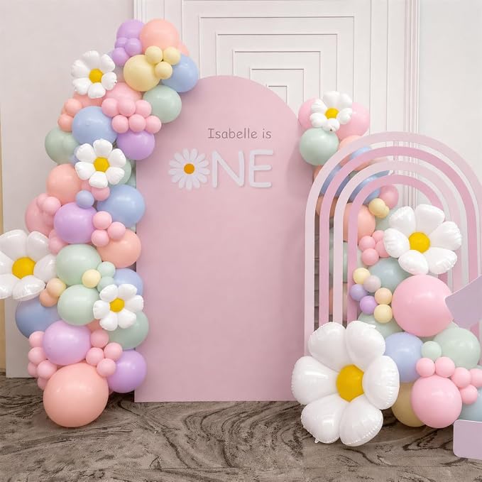 Daisy Balloon Garland Arch Kit, Retro Hippie Boho Macaron Pastel Balloons - Image 4