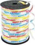BEISHIDA 500 Yards Happy Birthday Printed Crimped Curling Ribbon Balloon String by Beishida