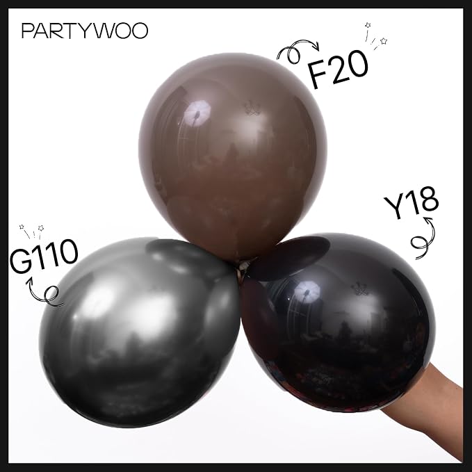 PartyWoo Black Star Spike Latex Balloon Arch Kit 110pcs Different Sizes | 18 12 - Image 3