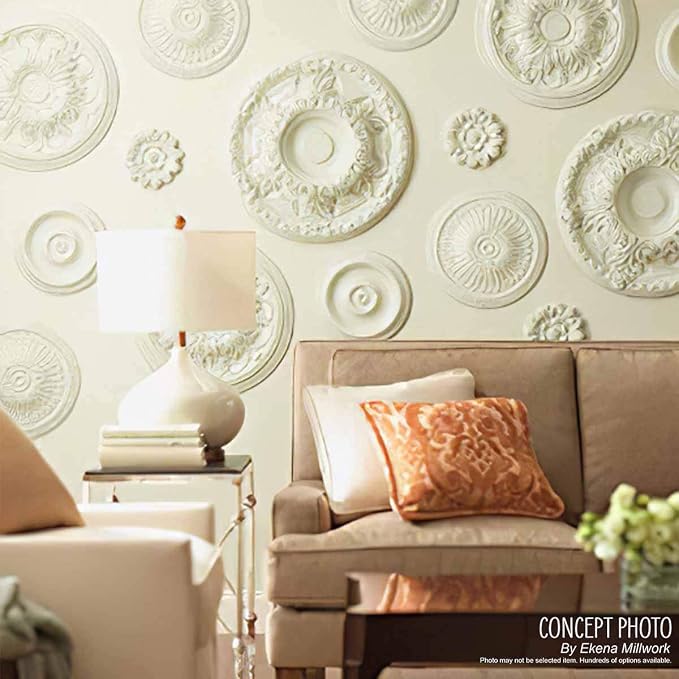 12 1/2"OD x 3 7/8"ID x 3/4"P Bradford Ceiling Medallion, Hand-Painted - Image 7