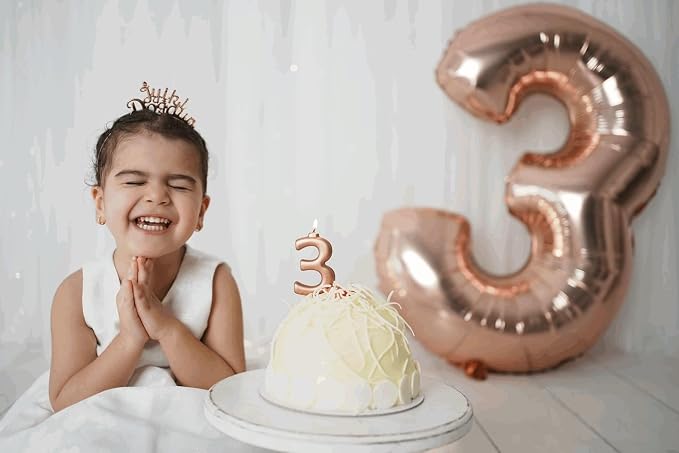 1 Balloon - Rose Gold Birthday Number Balloons, 40 Inch Party Decorations | - Image 4