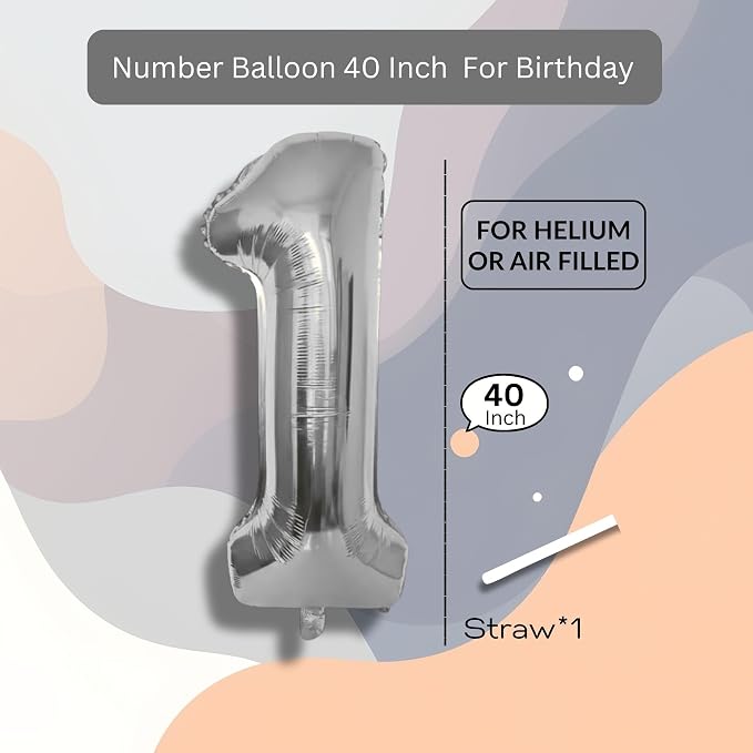 Caramel Number Balloon 1 Mylar Foil Balloons 40 inch - Image 8