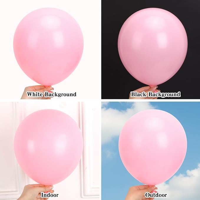 RUBFAC Pink Balloons 135pcs Light Pastel Pink Balloon Different Sizes 18 12 10 - Image 4