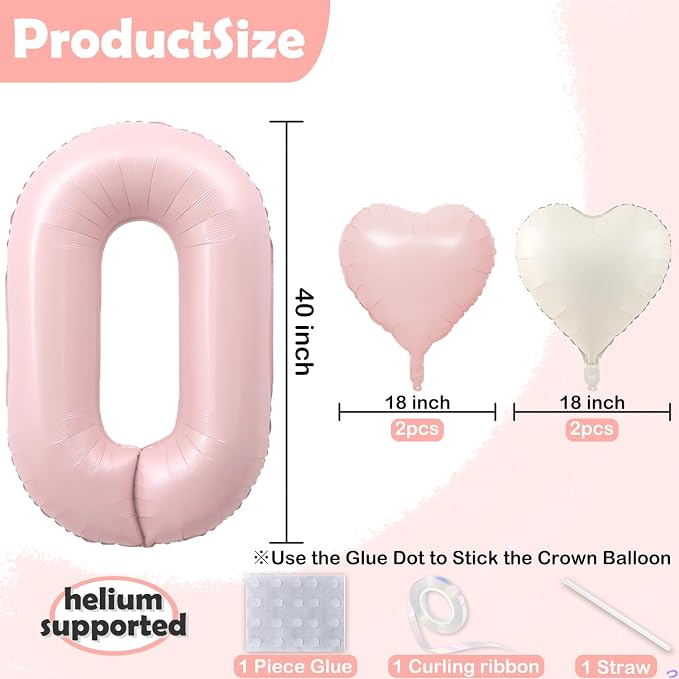 Pink 18 Balloon Number Pastel Pink 18th Birthday Party Decorations - Image 2