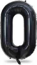 Black Number 0 Balloon for Girls Boys, 40 Inch Large Number 0-9 Foil Mylar by Lingqiang