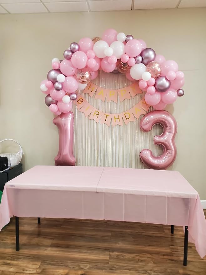 1 Balloon Numbers Birthday Decorations, 40In Pearl Pink Balloons - Image 4