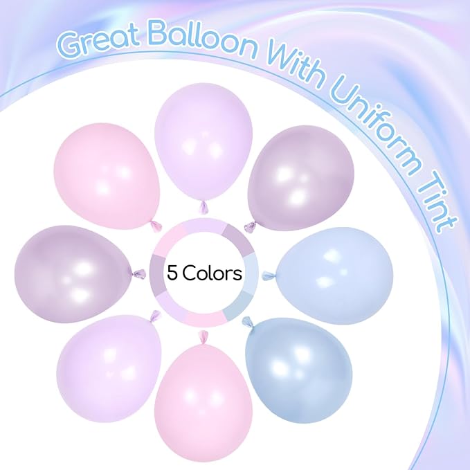 60pcs 12inch Pearl Pink Blue and Purple Balloons - Image 4