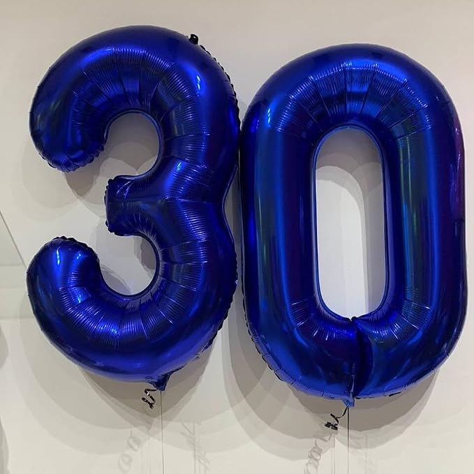 4 Balloon - Night Blue Birthday Number Balloons, 40 Inch Party Decorations | - Image 2