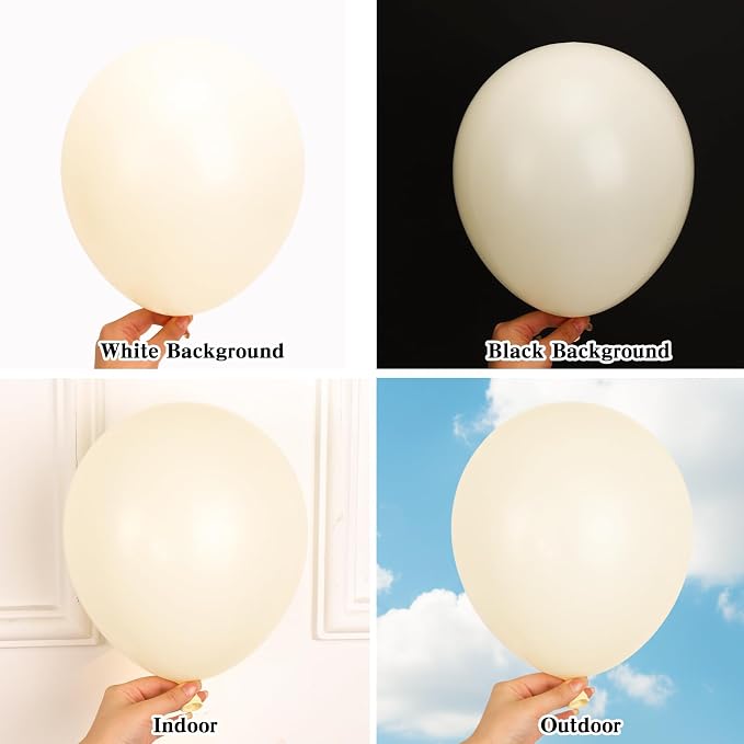 RUBFAC 135pcs Ivory White Balloons Different Sizes 18 12 10 5 Inch Latex - Image 3