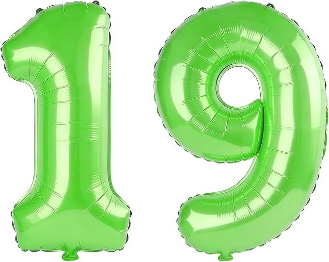 40 Inch Number 19 Balloons for 19th Birthday Party Decorations, 0-100 Fruit by FOBELEC