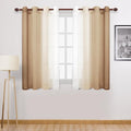 DWCN Taupe Faux Linen Ombre Sheer Curtains by DWCN