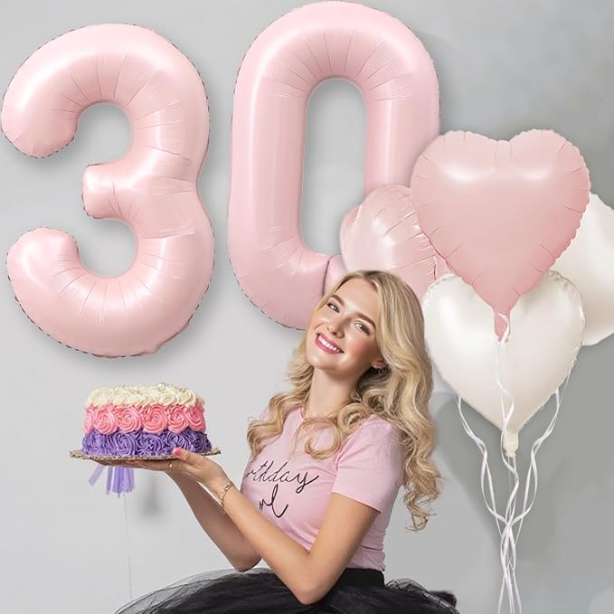 Pink 39 Balloon Number Pastel Pink 39th Birthday Party Decorations - Image 4