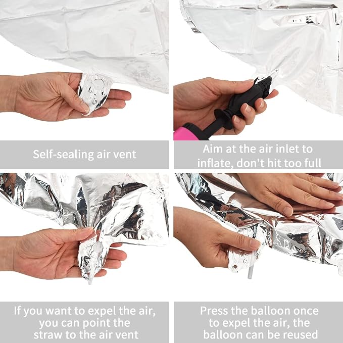TONIFUL 40 Inch Large Silver Letter E Foil Balloons Alphabet Balloons | Giant - Image 3