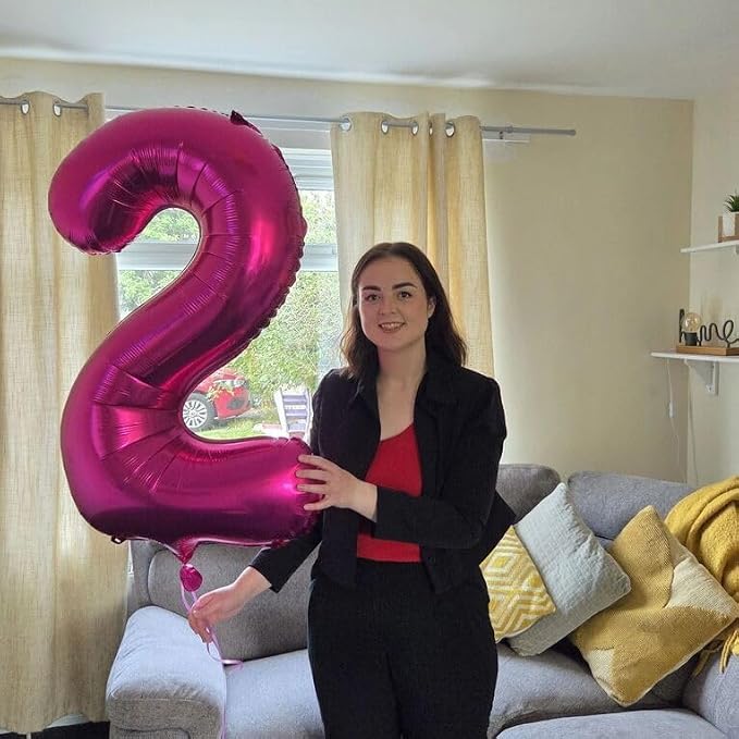 40 Inch Hot Pink Number 1 Balloon, 1st Birthday Party Decorations | 40 Inch Hot - Image 9