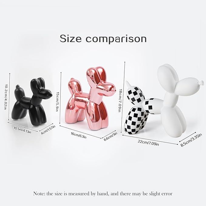 Notakia Cute Ceramics Balloon Dog Statue Crafts Living Room Desktop Decorations - Image 3