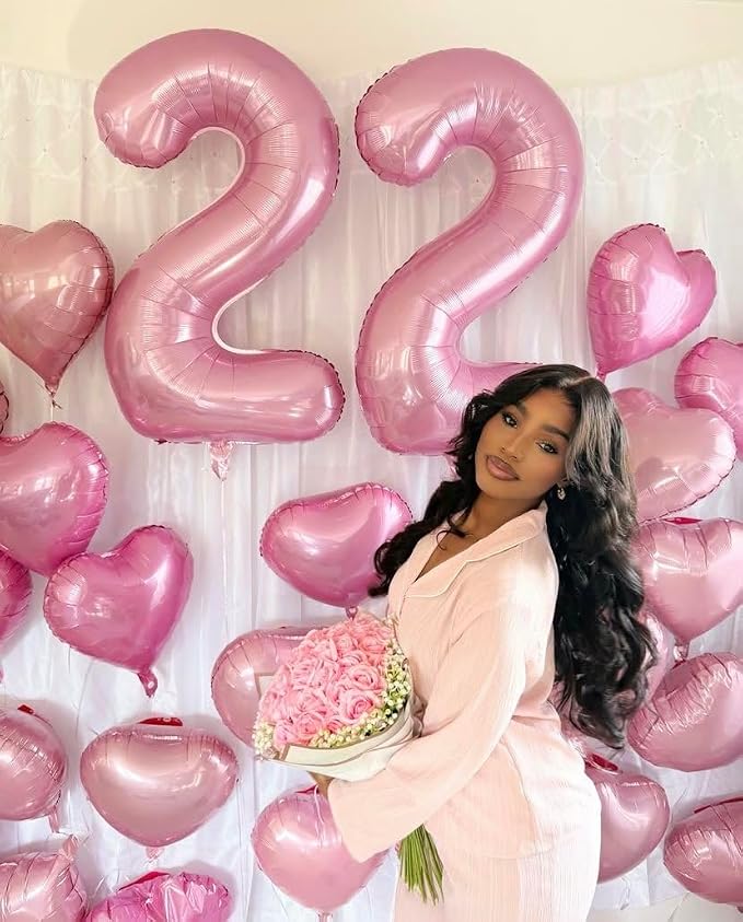 Number Balloons 40 Inch Pearl Pink 3 Balloon - Image 3