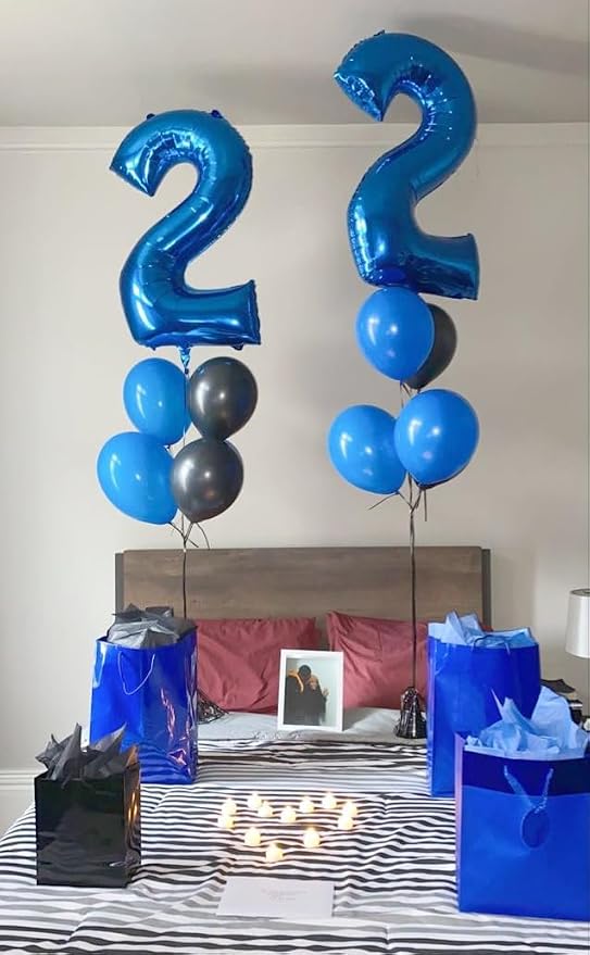 Number Balloons 40 Inch Dark Blue Number 12 - Image 4
