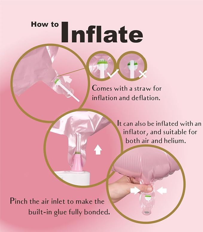 SUWEN 40 Inch Pink Large 2 Number Balloons Big Foil Helium Number Balloons 0-9 - Image 5