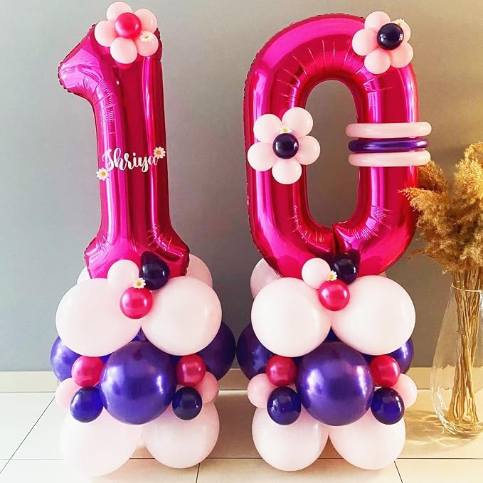 1 Balloon Number Hot Pink 1 Birthday Balloon 40 inch Foil Mylar Large 1 Balloon - Image 3