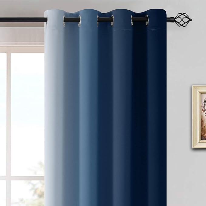 Yakamok Ombre Curtains Blue and Greyish White - Image 3