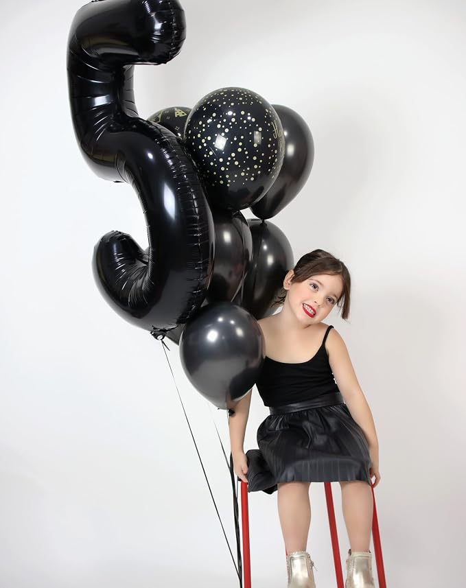 1 Balloon - Black Birthday Number Balloons, 40 Inch Decorations Men Women | - Image 9