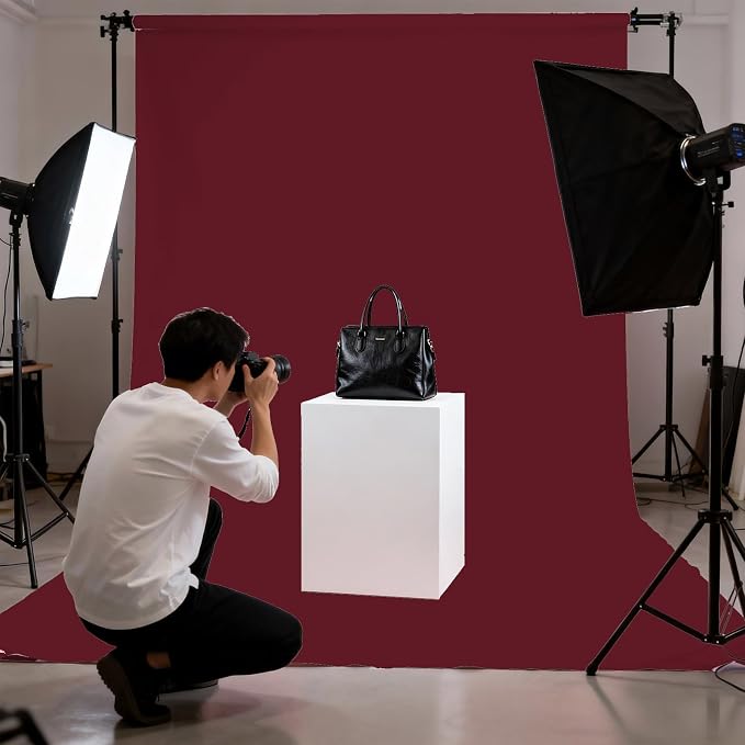Burgundy Photography Backdrop for Photoshoot, Fabric 10x10ft | Polyester Studio - Image 4