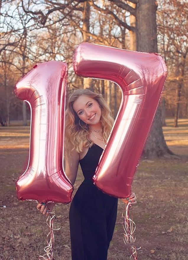 27 Balloon 40 inch Pearl Pink Number Balloons - Image 2