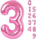 3 Balloon Number 40 Inch Pink Balloons by Mluchee